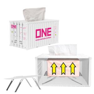 Boîte à mouchoirs de bureau promotionnelle personnalisée avec logo, modèle de conteneur d'expédition miniature en plastique, cadeau d'entreprise de luxe pour entreprise de transport express - Product Image 3
