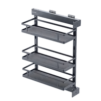 Panier coulissant latéral moderne en acier inoxydable pour usage hôtelier, rangement pour armoire de cuisine