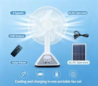 Ventilateur de table populaire rechargeable à l'énergie solaire pour situations d'urgence