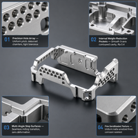 Support structurel multi-trous en aluminium pour pince robotisée, usiné CNC 5 axes, pièce d'automatisation de précision OEM