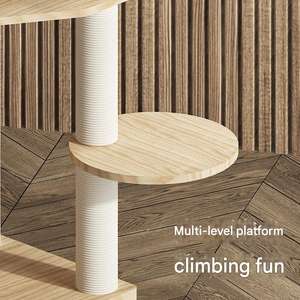 Árbol para Gatos de Madera Estable de Varios Niveles con Hamaca - Poste Rascador Envuelto en Sisal Seguro para Mascotas - Product Image 4