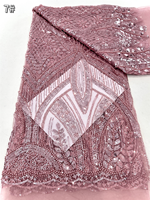 NI.AI nouveau Design Nigeria Tulle Net dentelle perlée séquence maille dentelle tissu pour les femmes robe de mariée matériel