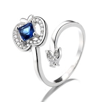 Bague double base papillon Zircon en argent sterling 925 DIY Ring Setting