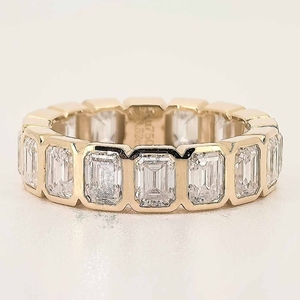 Eternity-Band Ehering 1 Karat VVS IGI-Zertifikat D <span class=keywords><strong>E</strong></span> Farbe Verlobungsring Damen Synthetischer Diamant Goldring - Product Image 2