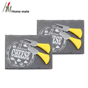 Étiquettes cadeaux en <span class=keywords><strong>ardoise</strong></span> naturelle 22x16cm, plateau à fromage rectangulaire en <span class=keywords><strong>ardoise</strong></span> avec couteau et fourchette à fromage en acier inoxydable - Product Image 5