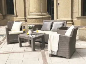Iniezione di set di divani in plastica per mobili da giardino in rattan classico moderno per esterni
