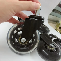 Ensemble de 5 roulettes silencieuses pivotantes à 360 degrés pour chaise de bureau, roulettes robustes pour la protection des sols, pour les sols en bois dur et les tapis