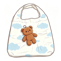 Sac en peluche personnalisé mignon et fonctionnel, sac en peluche portable, durable, léger, pliable, écologique, réutilisable, jouets en peluche personnalisés