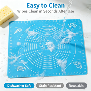 Tapis de pâtisserie en silicone antiadhésif avec règle graduée, cercles, pour étaler la pâte, tapis de cuisson réutilisable, facile à nettoyer, accessoires de cuisine - Product Image 3