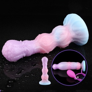 Colorful Flower Inflatable <b>Dildo</b> With Big Knot Beginner Silicone Inflatable Butt Plug for Anal Training Stretching Adult Sex Toy - Product Image 1