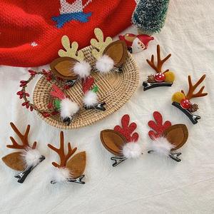 2 pz/set di natale fermagli per capelli per ragazze carino cervo orecchie per capelli per bambini corna di natale forcina per capelli accessori per capelli - Product Image 1