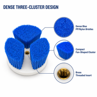 Brosse industrielle à disque bleue, poils en nylon PP, base ronde blanche, longueur de poils personnalisée pour le nettoyage et le frottement des sols