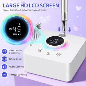 Machine à ongles électrique professionnelle 45000 tr/min, lime à ongles portable pour salon, outil de manucure à faible bruit - Product Image 3