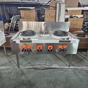 Estufa para Wok de Acero Inoxidable para Cocina Comercial de Restaurante con 2 Quemadores y 1 Calentador, Apagado Automático de Llama, Encendido Electrónico, a <span class=keywords><strong>Gas</strong></span> - Product Image 6