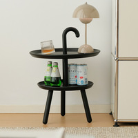 Table d'appoint mobile en plastique de style nordique, moderne et minimaliste, pour chambre à coucher, chevet, canapé, table d'angle, double niveau, petite table basse de luxe léger