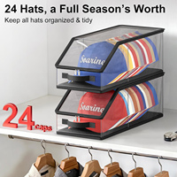 Bolsa de Almacenamiento para Gorras de Béisbol KUYUE, Transparente, con Capacidad para 24 Gorras, Organizador de Gorras de Béisbol para Armario, Plegable