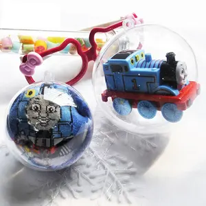 80mm Large Christmas Ball Ornaments Balls Sphere Acrylic Ornament Hollow Large Plastic Christmas Decoration Supplies YLXHB24 25g