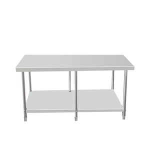 Mesa de Laboratorio VICTORY KITCHEN de Acero Inoxidable 201 de Alta Resistencia, 0.8mm, 2 Niveles, 200*60*80, con Protector Trasero, Patas Redondas, Capacidad de 300KG - Product Image 3