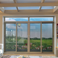 Porte pliante moderne en bois massif, cadre en aluminium composite en bois, verre accordéon, porte intérieure en aluminium composite à grain de bois