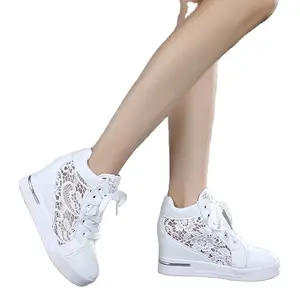 Summer Women Shoes Woman Breathable Mesh Sneakers Flats Lace Loafers Thick Heels Platform Wedges Casual Comfort Creepers