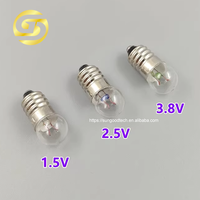 Petite ampoule E10 3,8 V 0,3 A 0,3 ampères 3,8 volts pour lampe torche stylo médical, mini ampoule lumière jaune, type à vis 10 mm
