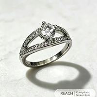 Bagues en laiton plaqué platine, pierres étincelantes élégantes pour les fêtes d'anniversaire, les mariages, les anniversaires de mariage, bijoux de mode, cadeaux