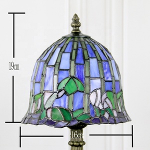 LongHuiJing Stained Glass Lamp Fabulous 8" Water Lily Style Glass Tiffany Home Decor Lamps - Product Image 6