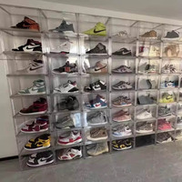 Organisateur de chaussures sur mesure, boîte à chaussures transparente géante en acrylique, boîte de rangement pour chaussures en plastique, boîte de présentation pour chaussures