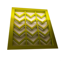 Grille d'aération décorative en aluminium à motif chevron, découpe laser, pour sortie d'air CVC, grille murale ou de plafond, revêtement doré personnalisé
