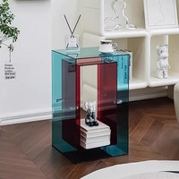Table basse en acrylique de luxe léger, petite table de salon transparente, moderne et minimaliste, style Instagram, meubles pour la maison