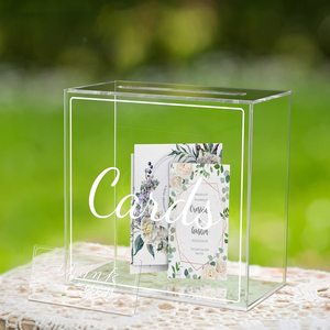 <strong>Wedding</strong> <strong>Card</strong> <strong>Box</strong> Acrylic Clear <strong>Post</strong> Money Gift <strong>Box</strong> <strong>for</strong> Anniversary Wishing Well Birthdays Party Reception Graduation Decorations - Product Image 2