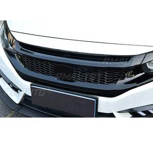 Gloss Black Front Sport Style <b>Mesh</b> <b>Grill</b> Grille/Grilles Kidney <b>For</b> HONDA CIVIC 2016-18 10TH Gen 4 door and 2 door models - Product Image 5