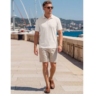 Camiseta Polo para Hombre FOXA, Manga Corta, Tejido Texturizado, Transpirable, Ropa Casual de Verano para Golf - Product Image 5