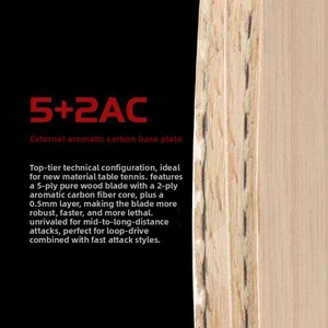 Raqueta de Tenis de Mesa DHS Hurricane Bo B2X Fang Bo Inner <span class=keywords><strong>ALC</strong></span> de Carbono Arylate Profesional para Entrenamiento Ofensivo - Product Image 3
