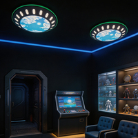 Luminaires Modulaires LED en Fer Personnalisables pour Musées Scientifiques Modernes, Salles d'Exploration Spatiale, Salles VR, Arcades et Centres Commerciaux