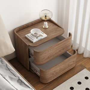 2025 <span class=keywords><strong>Table</strong></span> de chevet à panneaux en bois massif Crème médiévale haut de gamme de luxe moderne Sans installation Petite armoire latérale pour chambre à coucher - Product Image 4