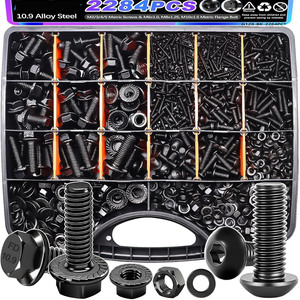 2284Pcs 10.9 Alloy Steel Metric <b>Screws</b> Nuts Bolts Assortment Kit M2 M3 M4 M5 M6 M8 M10 Auto Fastener Set - Product Image 1