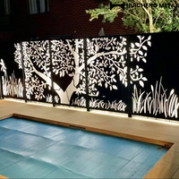 Clôture de jardin en aluminium découpé au laser, design moderne et luxueux, panneaux décoratifs pour l'intimité, montage facile, résistant aux intempéries