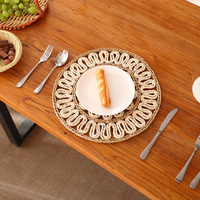 Set de table rond en paille tressée, isolant thermique, résistant aux hautes températures, écologique, décoration de table, style européen