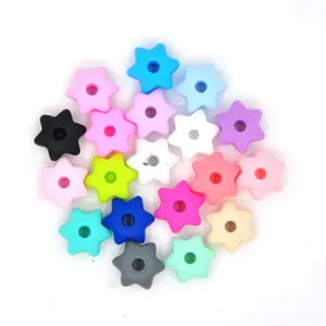 New Design Customize Bpa Fred Silicone Beadsone Beads Star Round