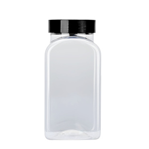 Spice Jar 700ml PET Transparent Square Airtight Food Grade With Metal Lid For General Packaging - Product Image 2