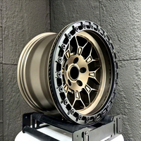 Jantes en alliage forgé X-RIMS 4x100 6x139.7 17-22 pouces Beadlock Mesh 5 trous Jantes dorées pour voitures