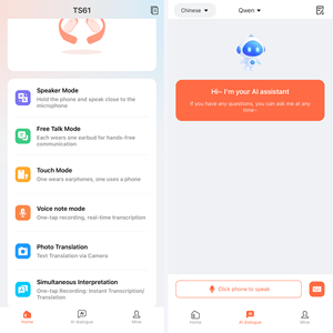 Auricolari M142 con Traduzione Vocale AI, 156 Lingue, per Viaggi all'Estero, Conversazione Facilitata - Product Image 2