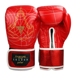 Guanti da allenamento da boxe professionali Guantes de box 12oz 16oz guantoni da boxe in vera pelle dal Design personalizzato