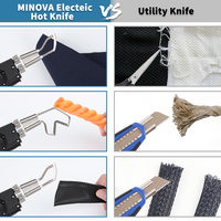 MINOVA Couteau chauffant sans fil de poche avec logo personnalisé Sangle de refroidissement par air Coupe-couteau chaud en corde de tissu