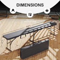 Chaise pliante portable en plastique durable, écologique, résistante à l'eau, 6 pieds, 4 places, pour intérieur, extérieur, pique-nique, camping, repas