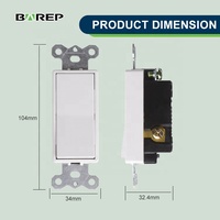 Interruptor de Luz Eléctrico de Pared de 3 Vías con Atenuación, Estándar Americano UL, Certificado UL