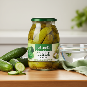 Natureta 1 kg X 6 Pz Sour Brine-<b>Pickled</b> Cucumbers (Gurken/Cetrioli) No Preservatives Jar-<b>Packed</b> - Product Image 3