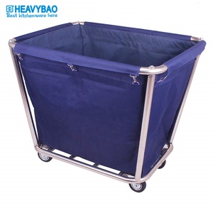 헤비바오 스테인리스 스틸 린넨 카트 트롤리 호텔 및 병원용 레스토랑 용품 - Product Image 2