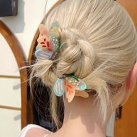 Pince à Cheveux Papillon Vibrante en Acétate, Dégradé de Couleurs, Accessoire Cheveux Ailé, Ornée de Strass Scintillants, pour Filles